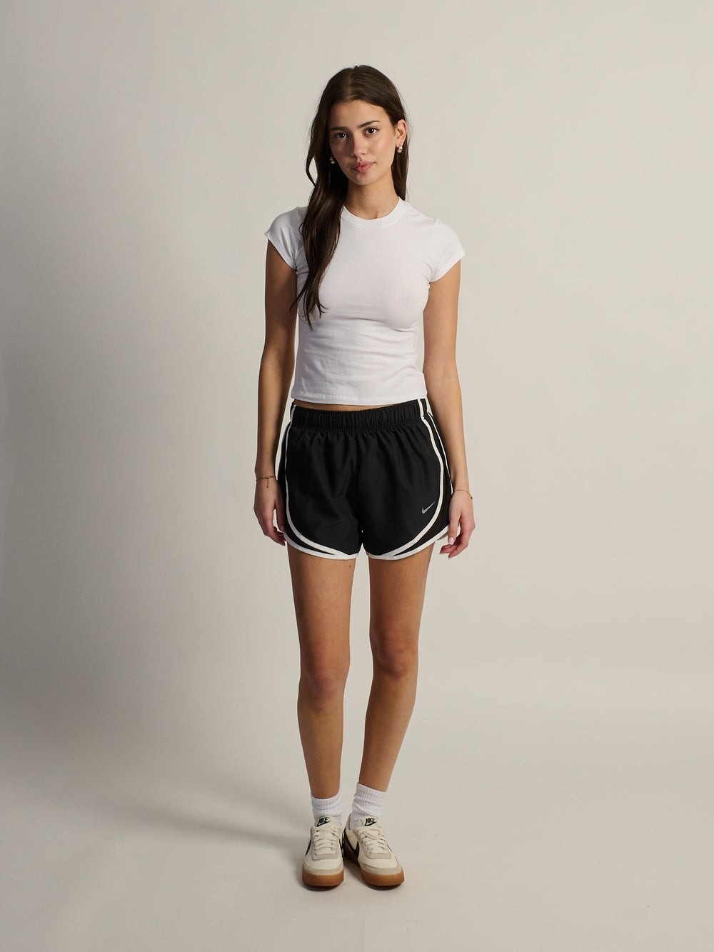 Nike Black Athletic Shorts with White Piping‎ - Women's